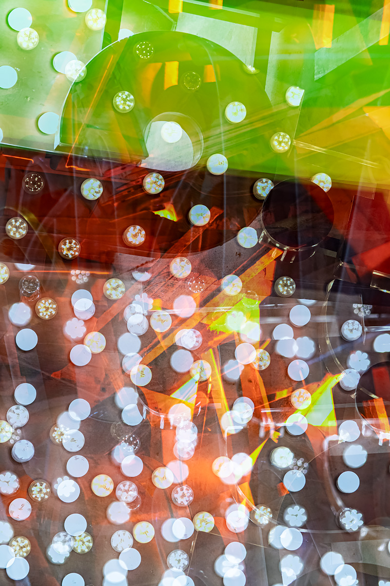 Abstract image of lights on a sign