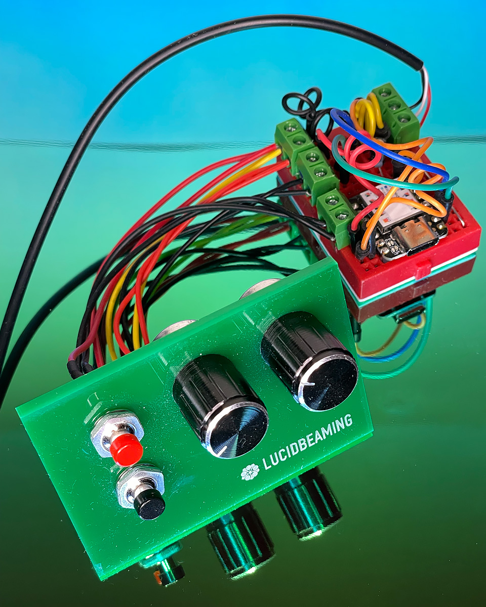 Knobs and buttons to control a synthesizer