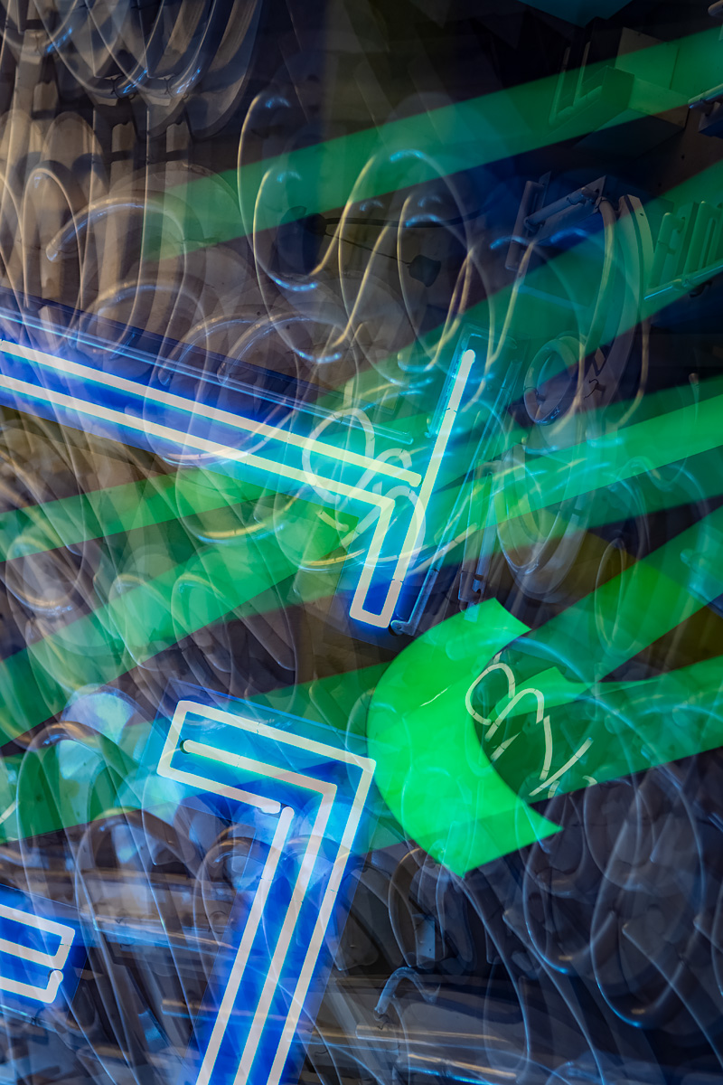 Abstract image of lights on a sign