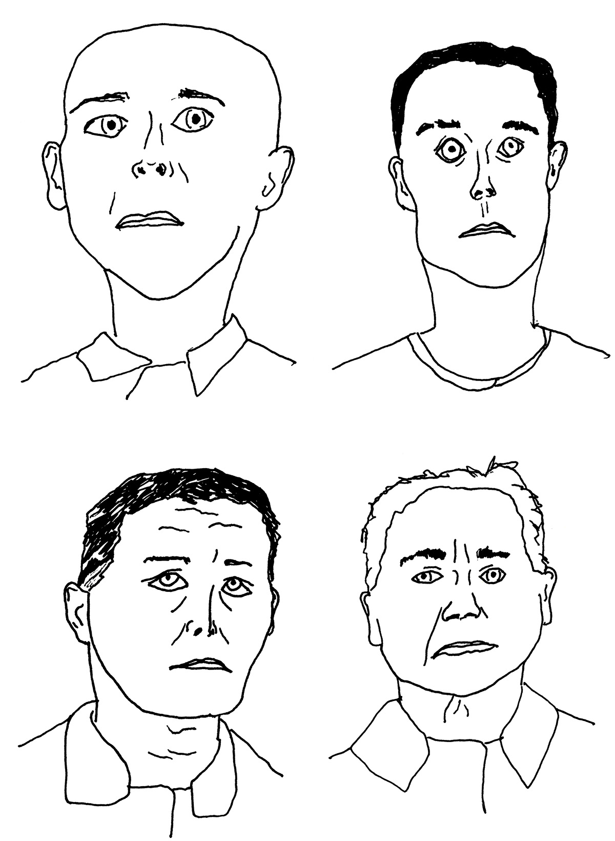 Image of four drawings of faces